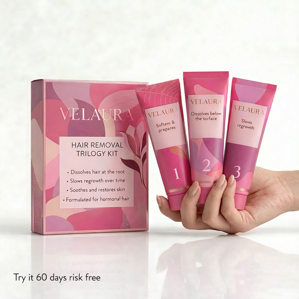 Velaura Hair Removal Trilogy Kit — For Hormonal & PCOS Facial Hair