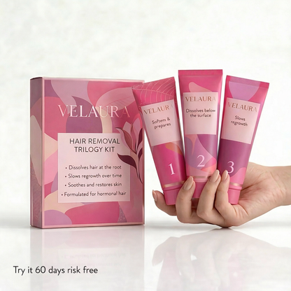 Velaura Hair Removal Trilogy Kit — For Hormonal & PCOS Facial Hair